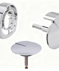 Top Shelf Genuine Bathtub Drain Switch Knob Water Stop Plug Cover Replacement Plate For Bathroom Plumbing Fixtures Smooth Matte Black Finish Hassle Free Swap - chrome replacement parts showing different angles.