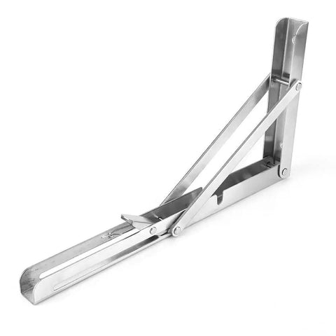 Wall Mounted Folding Shelf Bracket, Thickened Stainless Steel, 8 Inch Folding Shelf Support, space saving design, side view