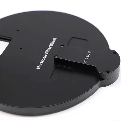 Close-up view of Dope 50mm Electronic Filter Wheel For Telescopes 7 Holes Aircraft Grade Aluminum Alloy Bidirectional Rotation