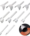 10 Piece Half Round Leather Punch Set for strap ends, DIY crafting, arc-shaped cutter punches, sizes 5mm to 50mm, belts, wallets, bags.