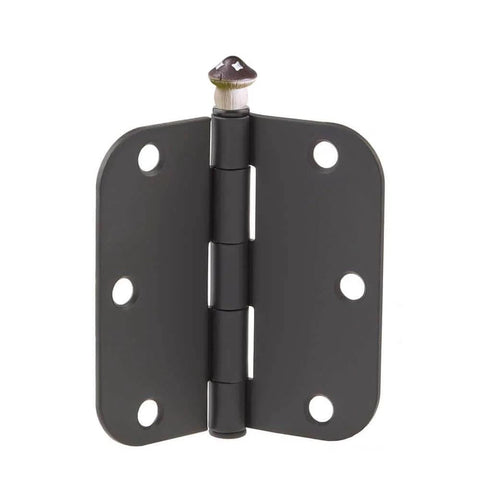 Decorative Hinge Head Topper Set Of 6 Magnetic Mushroom Hinge Heads For Doors And Cabinets installed on a hinge