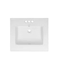 Voltaire Vanity Top Sink With Three Hole Center Set Faucet Mount Drop In Install Glossy White Finish Durable Scratch Resistant