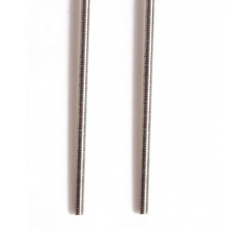 Two 250mm M8-1.25 stainless steel fully threaded rods with right-hand threads, pack of 2