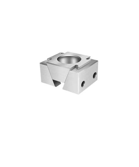 Heavy Duty Pneumatic Wedge Fixture For Multi Station Cnc Machining, precision clamping block in silver metal for secure setup.