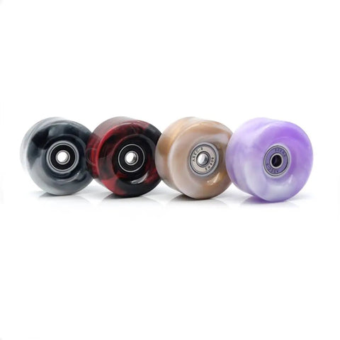 8 Piece Quad Roller Skate Wheels Set 58mm By 32mm 82A Hardness With 608RS Bearings Includes Spacers Durable Plastic Hubs
