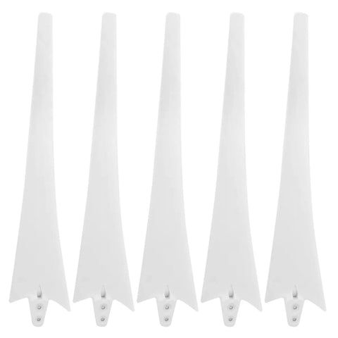 Five white blades for 1600W Five Blade Wind Turbine Generator With Low Start Up Speed And Permanent Magnet Alternator For Off Grid Renewable Energy Power For Marine RV Ready And Home Charging.
