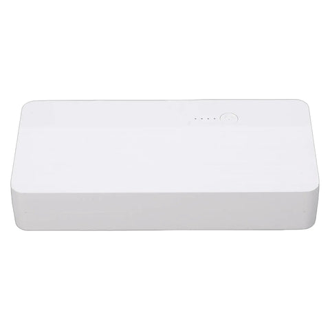 Compact 8800mAh UPS Battery Backup With PoE 24V DC Output top view, sleek white design for routers and CCTV cameras.