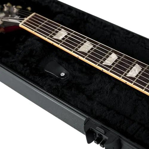 Molded Flight Case For SG Style Double Cutaway Guitars With ATA Roto-Molded Polyethylene Shell, interior view with guitar neck.