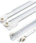 Top Shelf Bottom Mount Drawer Slides For Rv And Mobile Homes Fresh White Powder Coated Finish with durable plastic wheels.
