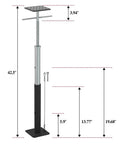 Adjustable RV Slide Out Support Jack measuring 19 to 42 inches with non-marring TPE pad for stability and sag prevention.