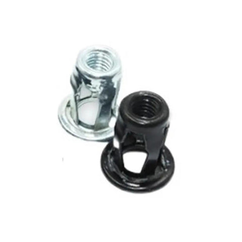 21 Piece Abrasion Resistant Petal Shape Rivet Nuts Set for Metal Surfaces Maintains Strong Clamping Under Static and Fluctuating Loads Durable Fasteners for Automotive Machinery and DIY Repairs, black and silver rivet nuts