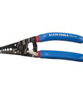 Beefy Heavy Duty Wire Stripper And Cutter For 6 To 12 AWG Stranded And 20 To 30 Solid Plus 22 To 32 Stranded, blue handles, top view.
