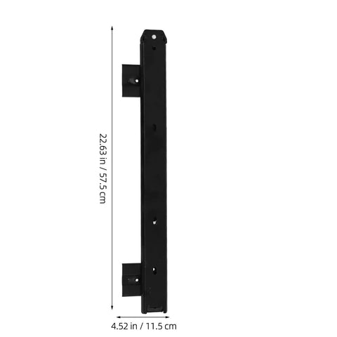 Heavy Duty Keyboard Tray Slide Rail For Computer Desk Runs Slick As Butter With Premium Glide Track Drawer Guide For Daily Typing And Solid Home Office Setup, black metal rail with measurements.