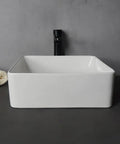 USZWBY Vessel Sinks Bathroom Vessel Sink Modern Simple Home Art Counter Basin Square Ceramic Balcony Wash Bathroom Bowl Sink top view with smooth edges