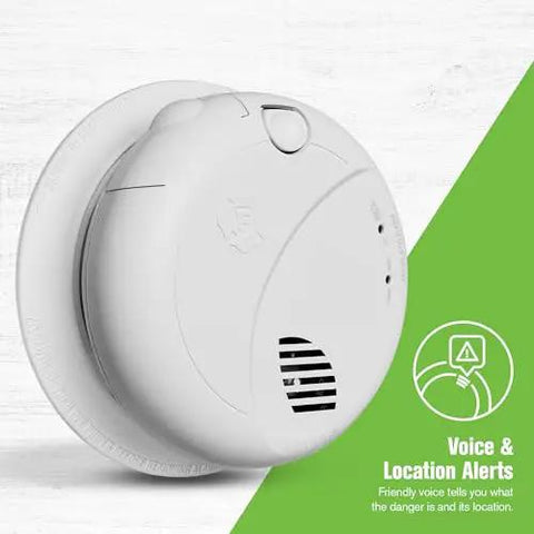 Combination Smoke And Carbon Monoxide Alarm With Interconnect Hardwired Power And Battery Backup, Model SMCO100VAC close-up