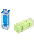for acrylic Plastic for spirit Level 29mm Green Blue Pair for(Green) showcasing blue and green bubble levels for precision measuring.