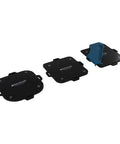 Corner Cutter Router Template Set Of 3 with Rubber Strips for woodworking precision shown with handle and grip in black material