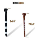 Natural Wood And Bamboo Golf Tees In Two Sizes 2 3 Quarter Inch And 3 1 Quarter Inch Pack Of 50 Or 120 For Reduced Friction And Side Spin