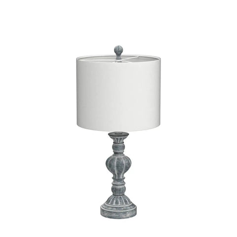 Single lamp from Coastal Vintage Table Lamps Set of 2 for Living Room and Bedroom, 22.75 Inch Tall, Aqua Blue Washed Finish with White Linen Shade
