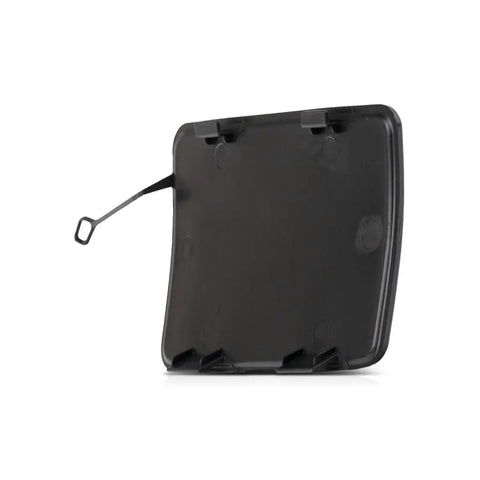 Rear Tow Hook Cover For Chevy Suburban And Tahoe 2015-2020 Primed Black Plastic Replacement GM1129112 23142971 angle view