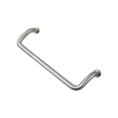 Single 2 Pack 90 Degree Offset Door Pull in Stainless Steel for Cabinets with Screws Center to Center 6.3 Inches, 0.39 Inch Diameter