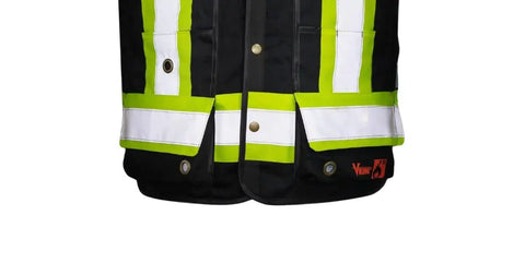 Hella Visible Mens Fire Retardant Surveyor Safety Vest In Classic Black With Heavy Duty Construction And Built Different Ansi Class One Certified Gear with reflective strips