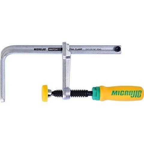 Matchfit Dovetail Clamps Set With Soft Grip Handles Two Piece Two Pack for precise routing and clean joints, side view.