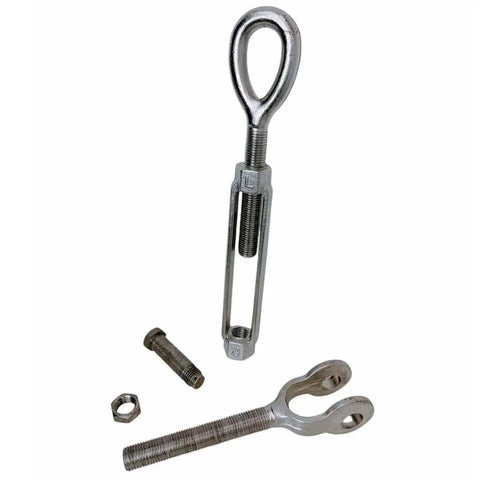 Heavy Duty Drop Forged Jaw Eye Turnbuckle 1 1/4 X 12 Inch 12500 Lbs Capacity Marine 316 Stainless Steel rigging hardware parts.