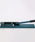 Professional Manual Rail Cutter With Adjustable Angles For Effortless PVC Duct Cutting In Electrical Jobs, High Speed Steel Blade Ensures Clean Burr Free Cuts Every Time With Secure Locking Screw Design from the side view.
