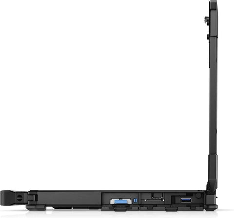 Side view of Rock Solid 14 Inch Fhd Touchscreen Laptop With Intel Core Eighth Gen I7 8650U Processor 32Gb Ram 1Tb Ssd And Amd Radeon Rx 540 Graphics Windows Eleven Pro showing ports.