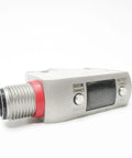 Side view of LR-ZB240CB Laser Sensor for Industrial Automation and Precision Sensing, durable stainless steel body.