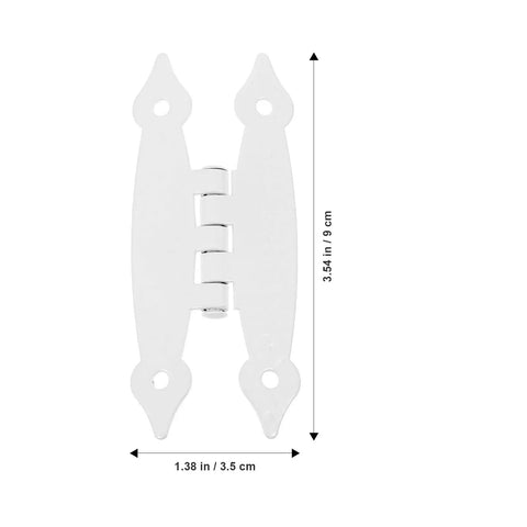 Premium White Metal H Shape Cabinet Door Hinges For Interior Cabinets And Furniture Doors With 89x37x1.2mm Flush Mount Corner Hinge Replacement Hardware For Smooth Silent Operation No Squeak