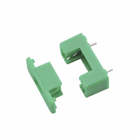 Two green 5X20mm fuse holders for PCB Circuit Boards providing secure mount for 250V 10A fuses in industrial applications.