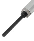 Built Tough Clutch Pedal Pivot Push Rod Bushing And Bracket With Fully Adjustable Screw Spring Lever, close-up view of metal and black rod.