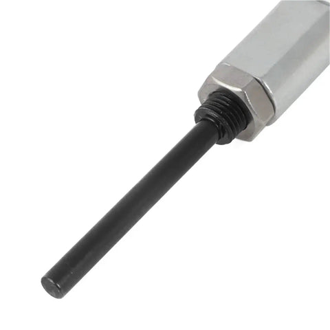Built Tough Clutch Pedal Pivot Push Rod Bushing And Bracket With Fully Adjustable Screw Spring Lever, close-up view of metal and black rod.