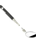 Telescoping Two Inch Round Inspection Mirror With Swivel Neck Extends Up To Thirty Three Inches Cushioned Grip Handle And Metal Clip