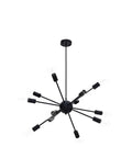 Matte Black Sputnik Chandelier With 12 Lights Adjustable Modern Ceiling Fixture For Dining Room Kitchen Island Hallway Bedroom Vibe Style
