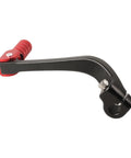 Folding Motorcycle Gear Change Lever Shifter Pedal Pad For TTR125 TTR90, black-red aluminum lever, side view, durable upgrade.