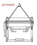 Diagram showing lift points for Workhorse 40 Inch Box And Pan Brake For 12 Gauge Mild Steel With Hands Free Foot Control, PBB4012.