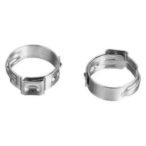 Go-To 10-Piece PEX Stainless Steel Clamp Ring Set for Crimp Fittings and Single Ear Hose Clamps, two rings, 7-14mm range