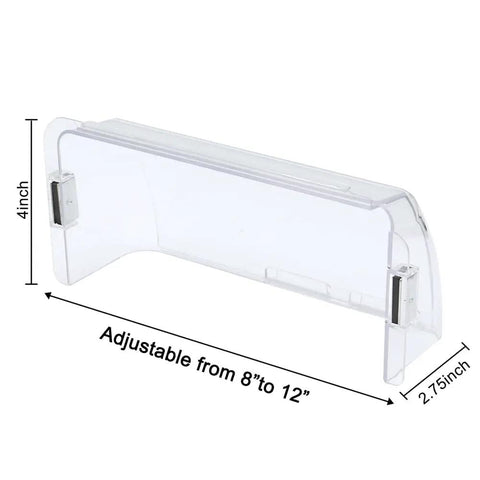 Unbreakable Air Deflector Built To Last 8 To 12 Inch Adjustable Heat And Air Deflector with magnetic mount, polycarbonate, side view