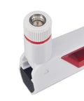 Close-up of Dual Band Antenna 2.4 GHz 5 GHz High Gain 5 dBi SMA Male Plug, visible SMA connector, white and red details.