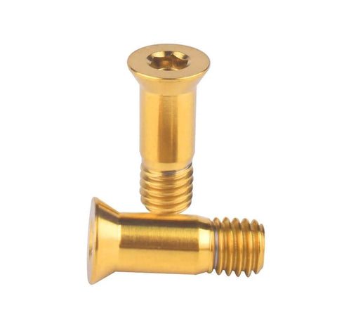 2 Pack Titanium Rear Derailleur Jockey Wheel Bolts M5 X 14.5mm Gold Color Ultra Durable Anti Corrosion Titanium Alloy Pro Grade Bicycle Upgrade For Jockey Wheel Screws Lightweight Yet Strong Precision Machined Fasteners For Road And Mountain Bikes