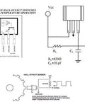 Schematic diagram of Ten Pcs A3144 Hall Effect Sensor Magnetic Detector Three Pin Switch for high-temperature operation.