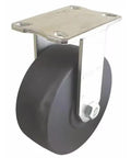 Built Like A Tank Rigid Kingpinless Plate Caster Featuring Six Inch Nylon Tread Wheels Three Inches Wide 4100 Pound Load Capacity Non Marking Finish Ready For Shop Carts And Daily Garage Use