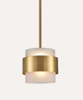 Gold Pendant Light Fixture With Frosted Glass Shade for Kitchen Island and Dining Room, modern rod hanging lamp adjustable height