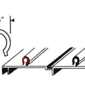 Diagram of Stainless Steel Sliding Door Track Cover Replacement for Patio and Glass Doors, 1/4 inch by 6 foot snap-on track repair.