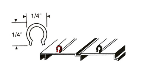 Diagram of Stainless Steel Sliding Door Track Cover Replacement for Patio and Glass Doors, 1/4 inch by 6 foot snap-on track repair.