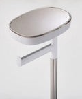 Freestanding Toilet Paper Holder With Shelf And Drawer Holds Up To Four Rolls Weighted Base For Extra Stability Great for Spare Rolls Phone Or Book Stainless Steel Finish top view