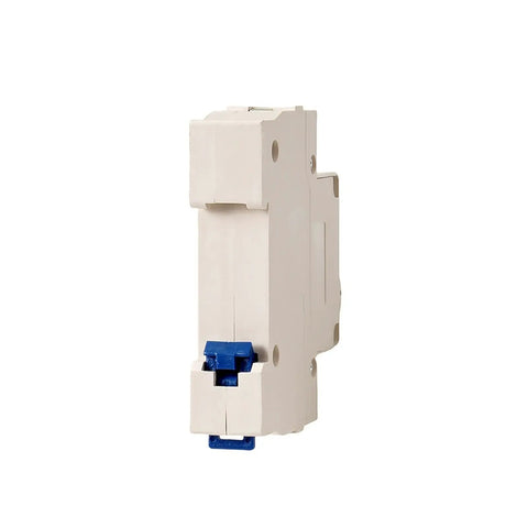 Straight Up Reliable Rail Mount DC Circuit Breaker Featuring 32A 40A And 63A Amps, side view showing compact design for easy installation.